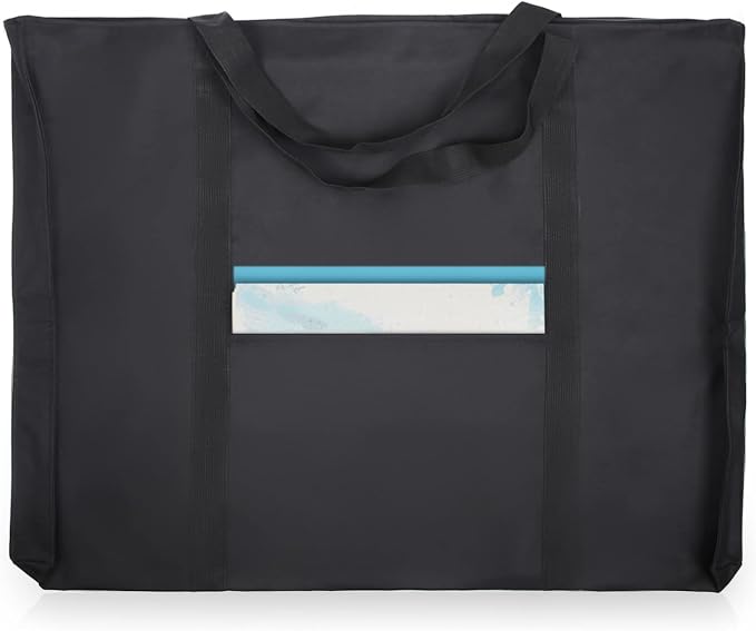 JJRING Dacron Light Weight Art Portfolio Bag, 19.6'' x 25.6'' for 18'' by 24'', Black Carrying Storage Case for Poster, Sketching, and Drawing | Light Weight Carrying Storage Case Suitable Poster, Sketching, And Drawing by JJRING
