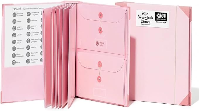 Savor | Edición Actualizada 2025 El Folio® Organizador de Documentos en Español| 17 millones de me Gusta en TikTok | Carpeta de Emergencia para Acta de Nacimiento, Tarjeta de Seguro Social, Pasaporte by Savor