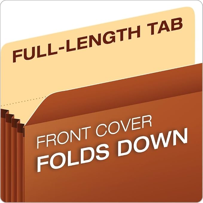Pendaflex File Pockets, 1.75 Inch Expansion, Brown, Letter, 25 per Box (1514C-OX) (Pack of 4) - Image 5