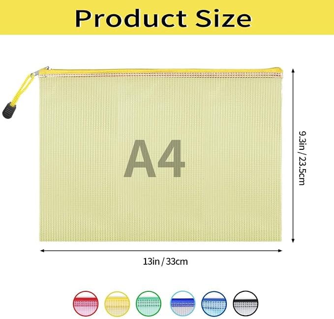 EOOUT 36pcs Mesh Zipper Pouch for Organizing, A4 Letter Size Zipper Storage Bags, Multicolor Plastic File Pouch Multipurpose for Classroom Organization Travel Storage Board Game Storage - Image 2