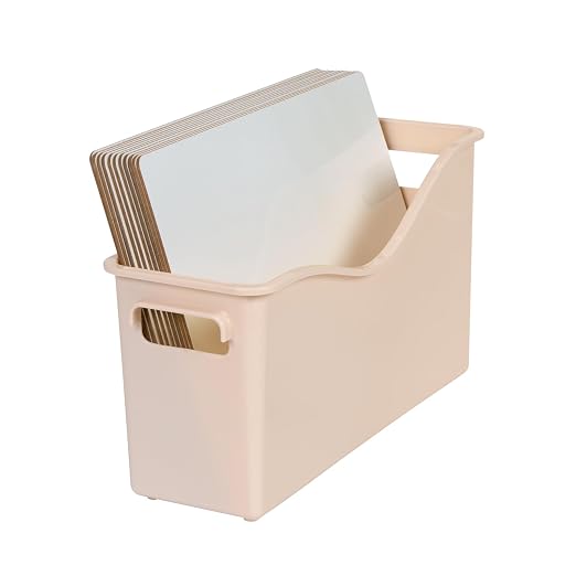 Really Good Stuff Easy Carry Storage Bins, Set of 6 Boho Colors | Durable Plastic File Folder Organizer, Magazine File Holder, Book & Binder Holder for Desk - Image 7