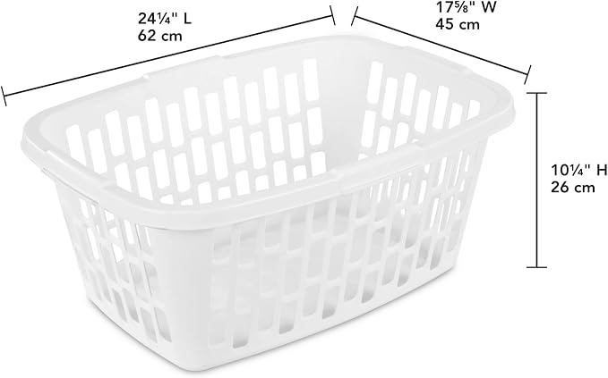 4 Pack Plastic Laundry Baskets, 1.5 Bushel with Handles & Ventilated Sides | Stackable laundry baskets with grip handles, ventilated sides & big capacity for bedroom, bathroom, dorm and laundry use - Image 3