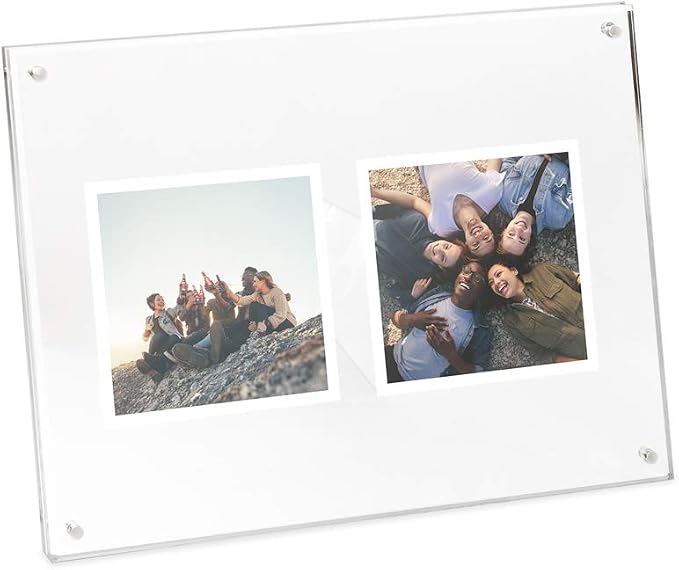 Isaac Jacobs 4x6 Clear Acrylic Magnetic Picture Frame with Two-Way Easel | Plain Acrylic Picture Frame, Magnetic Photo Frame, Made for Tabletop Display - Image 3