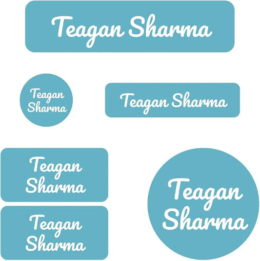 Name Bubbles - Custom Daycare Name Labels (99 Labels - 5 Sizes) Personalized Waterproof Name Stickers for Clothing Tags, Toys, Books, Water Bottles, Lunch Boxes, School, and Shoes (Neutral Color) by NameBubbles