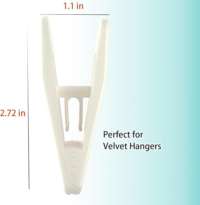 TOFIIGREM Hanger Clips Perfect for Velvet Hangers (Beige, 80 PCS), Strong Plastic Clips Pant Skirt Hanger Sock Clips for Beige Flocking Felt Hangers - Image 6