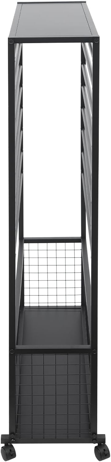 Ribbon Holder Ribbon Organizer Rack, 16-Layer Double-Sided Wrapping Paper Rack, Large Capacity Ion Rolling Ribbon Storage Rack with Top Shelf and Bottom Basket for Flower Shop, Craft Room, H: 60Inch - Image 4