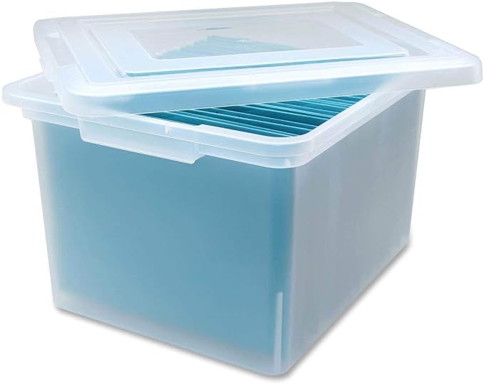 Lorell LLR68925 Letter/Legal Plastic File Box, 1 EA, clear - Image 3