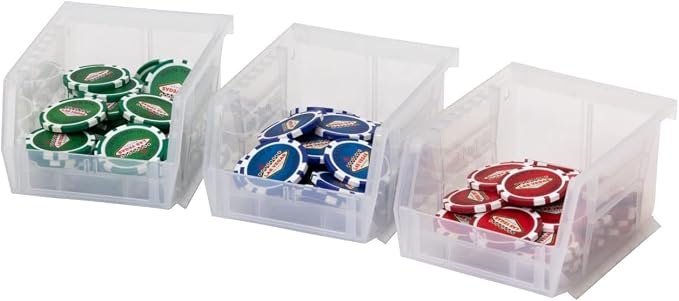 Akro-Mils 30210 AkroBins Plastic Storage Bins, 5"x4"x3", Clear, 24-Pack | Space-Saving Stackable Bins for Garage, Pantry, Craft Organization - Image 10