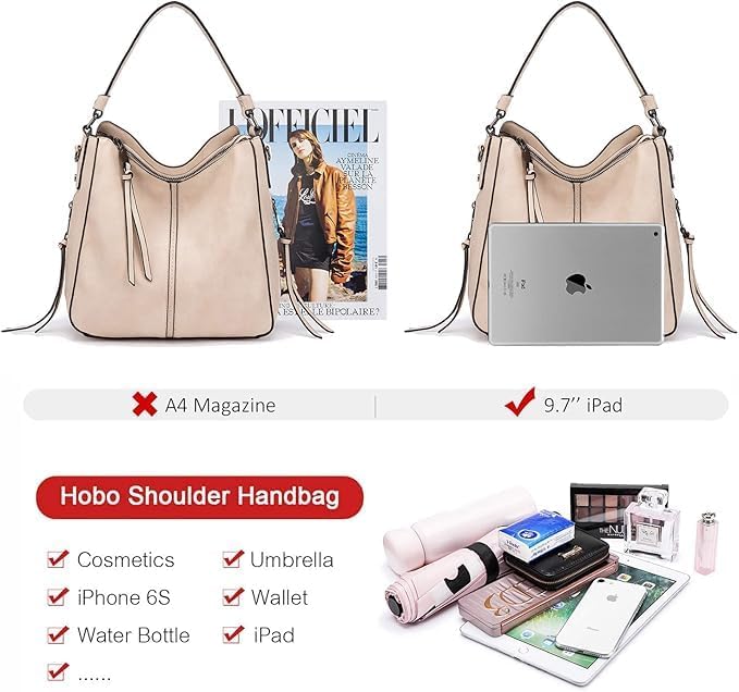 Hobo Crossbody Bag for Women, Designer Shoulder Purse Handbags - Image 3