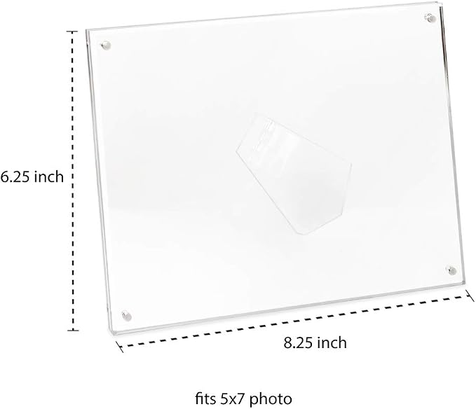 Isaac Jacobs 5” x 7” Clear Plain Acrylic Picture Frame, Magnetic Photo Frame, Made for Tabletop Display with Two-Way Easel | Plain Acrylic Picture Frame, Magnetic Photo Frame, Made for Tabletop Display - Image 6