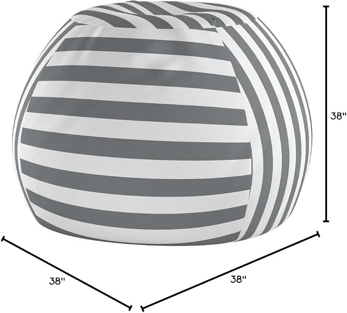WEKAPO Stuffed Animal Storage Bean Bag Chair Cover for Kids | Stuffable Zipper Beanbag for Organizing Children Plush Toys Large Premium Cotton Canvas (Grey, X-Large) - Image 7