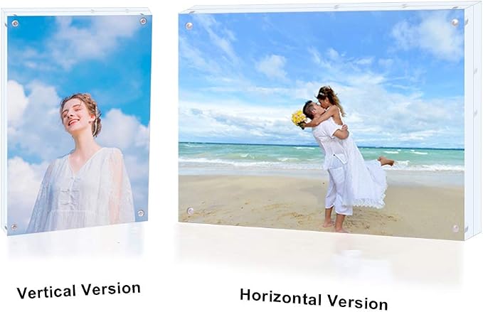 3Pack 8x10 Acrylic Photo Frames Double Sided Magnetic Picture Frame | with Stand Double Sided 10mm frame,placed vertically,laid flat,or attached to the fridge,for Family, Baby, Friend Best Gift - Image 3