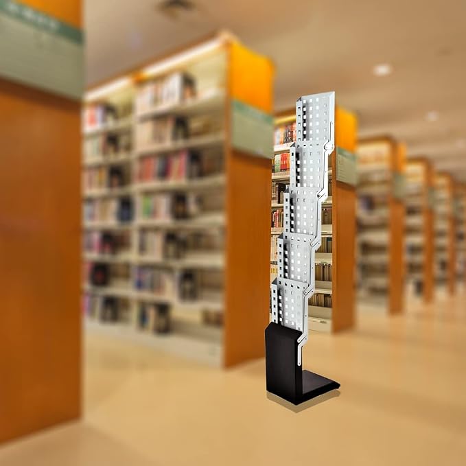 Foldable Magazine Rack Heavy Duty Catalog Literature Brochure Rack Brochure Display Stand Aluminum Portable 5 Pockets for Trade Show Exhibitions Office Retail Store - Image 5
