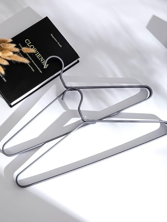 Premium Matte Titanium Gray Aluminum Coat Hangers 90 Piece Set, 16.5” Extra Smooth & Durable Metal Shirt Dress Hanger,Aluminum Alloy Hanger,Clothing Support,Clothing Hang - Image 6