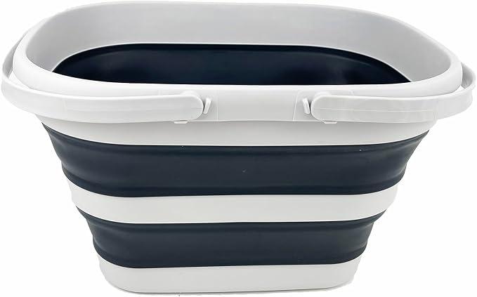 SAMMART Collapsible Tub with Handle 17L (4.5 Gallons) Set of 2 - Portable Picnic Basket/Crate - Foldable Storage Container for Dishes Washing, Camping and Home - Image 4