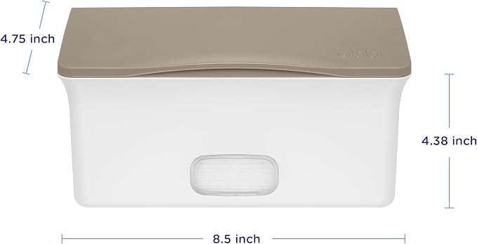 Ubbi Baby Wipes Dispenser with Weighted Plate, Taupe (Pack of 12) - Image 9