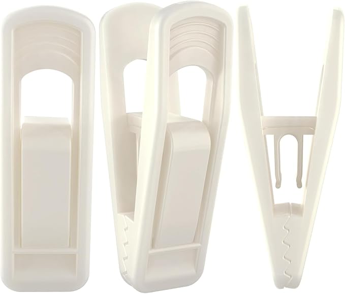 TOFIIGREM Hanger Clips Perfect for Velvet Hangers (Beige, 20 PCS), Strong Plastic Clips Pant Skirt Hanger Clips for Beige Flocking Felt Hangers by TOFIIGREM