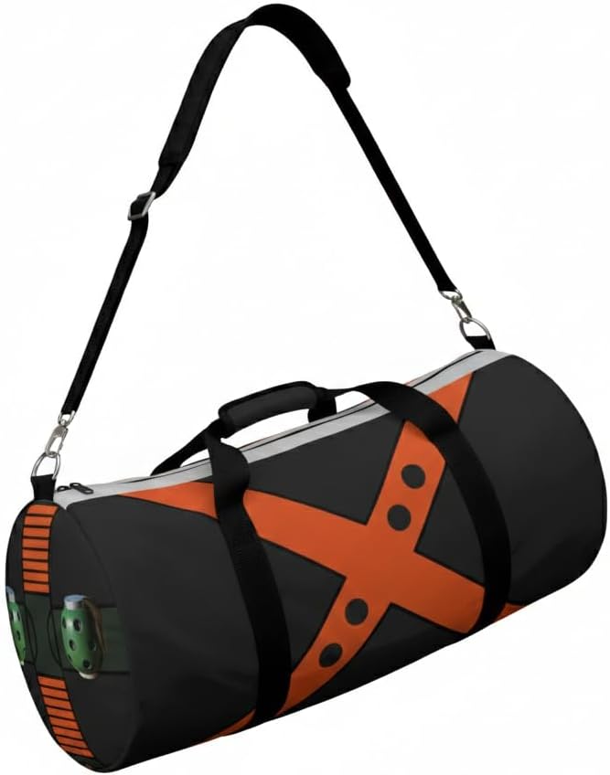 Anime Gym Bag for Women Men - Large Capacity Waterproof Workout Fitness Travel Sports Bags Fashion Street Camping Expandable Carry On Duffle Bag For Couple (Black Bakugo) PTY by CrownLimitedSupply