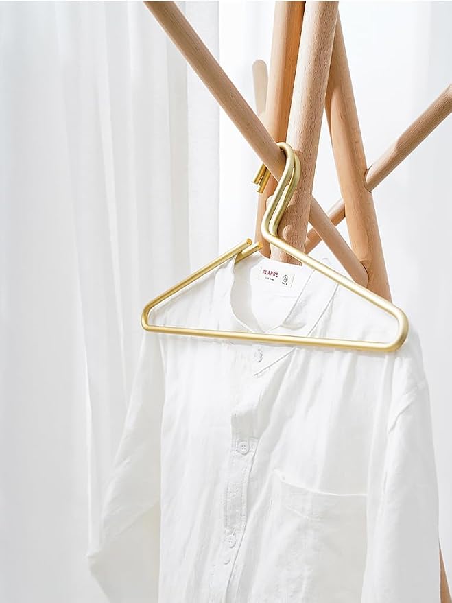 Premium Matte Gold Aluminum Coat Hangers 6 Piece Set, 16.5” Extra Smooth & Durable Metal Shirt Dress Hanger,Aluminum Alloy Hanger,Clothing Support,Clothing Hang - Image 4