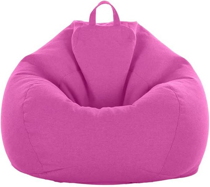 Stuffed Animal Storage Bean Bag Cover (No Filler) Extra Soft Beanbag Seat Chair Covers-Cotton Linen Memory Foam Beanbag Replacement Cover for Adults Children without Filling by ChenLee