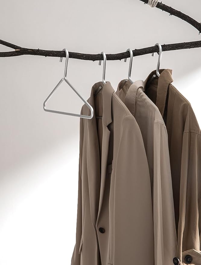 Premium Matte Silvery Aluminum Coat Hangers 10 Piece Set, 16.5” Extra Smooth & Durable Metal Shirt Dress Hanger,Aluminum Alloy Hanger,Clothing Support,Clothing Hang - Image 6