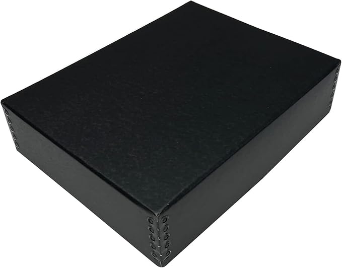 Lineco Museum Archival Storage Box, Drop Front, 9.75x12.75x3 in, Black | Acid-Free with Metal Edge, Preserves Picture Longevity, Organize Photos, Newspapers, Prints, Documents, Crafts, DIY by Lineco