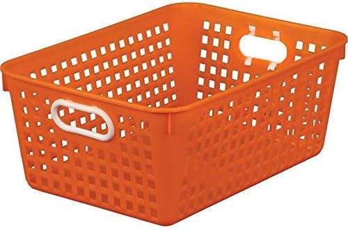 Really Good Stuff Large Plastic Storage Baskets with Handles - 6 Pack | 13.75" x 9.75" x 5", Neon Group Colors, for Books & Supplies, Organize Classroom & Home - Image 9
