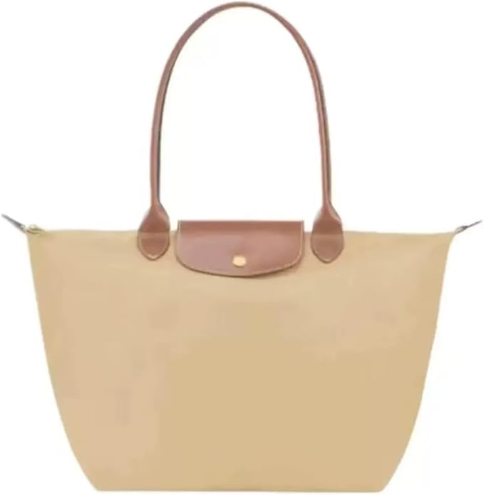 Women's Nylon Tote Bag, Large Capacity Waterproof Shoulder Bags, Spacious Handbag with Metal Zipper & Compartments by Unknown