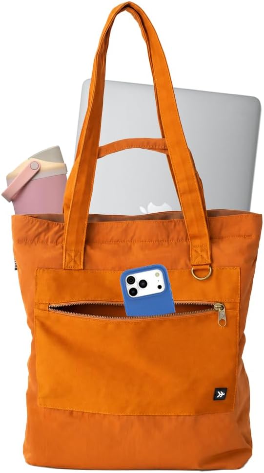 Thread Wallets Utility Tote – Large Travel Tote with Multi-Pocket Design, Laptop Compartment & Work Bag for Women (Honey) by ThreadWallets