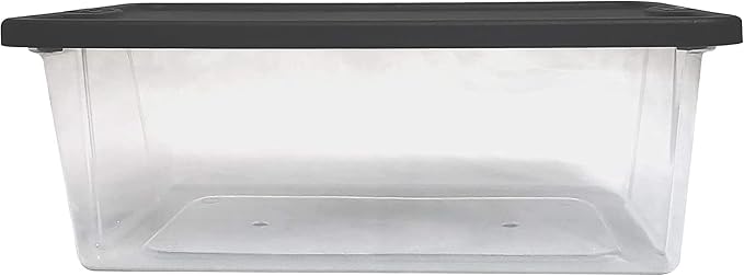 HOMZ 10-Pack Snaplock, Small Clear Plastic Storage Organizer Bins w/Lids, 6 Quart, Gray - Stackable Container Boxes for Bedroom, Bathroom, Garage, and Office Organization - Image 8
