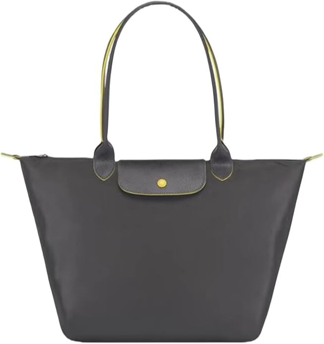 Women's Nylon Tote Bag, Large Capacity Waterproof Shoulder Bags, Spacious Handbag with Metal Zipper & Compartments by Unknown