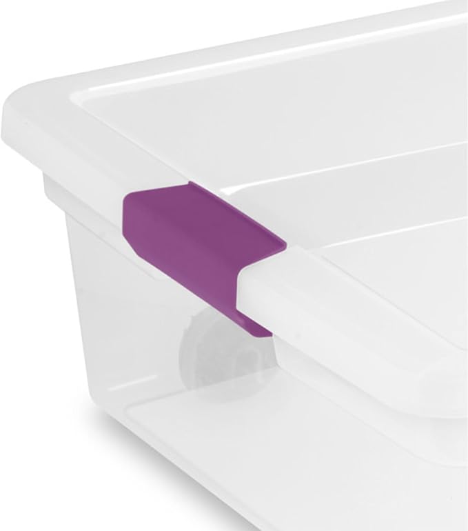 Sterilite 12-Pack ClearView Latch Box, Wheeled Underbed Organizer Bins for Home, 60 Quart | Clear Plastic Organizer Bins with Color Accent Latches and Wheels for Closet, Home Bedroom and Dorm Room - Image 8