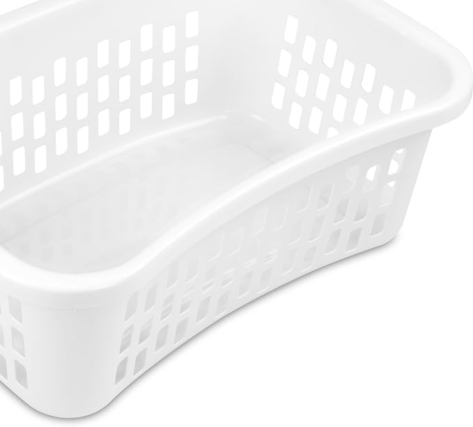 Sterilite HipHold Laundry Basket, Plastic Rectangle Clothes Hamper, 6 Pack | 1.5 Bushel Capacity, White, Bin with Comfort Grip Handles & Reinforced Rim - Image 6