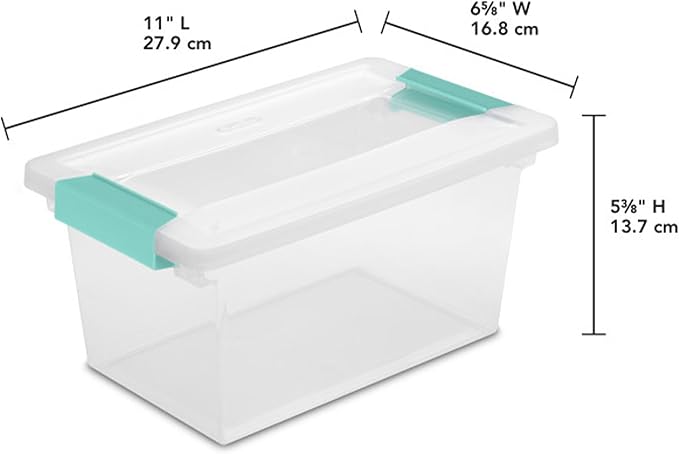 Sterilite 4-Pack Clip Box, Stackable Clear Plastic Bins with Latching Lids, Medium - Writing, Arts or Crafts Supplies Storage Containers for Home, Office, Classroom and Workshop Organization - Image 3