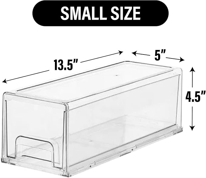 Clear Plastic Stackable Storage Drawers Bins, Perfect for Kitchen Pantry Organization and Storage, Under Sink Organizer, Pull Out Cabinet Organizer, Makeup, Bathroom Storage Containers for Organizing - Image 2