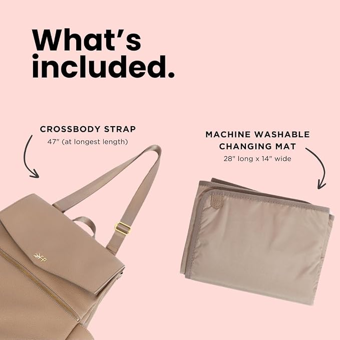 Freshly Picked Classic Diaper Bag II Backpack – Premium Vegan Leather, Large Capacity Baby Bag with Changing Pad, Stylish & Functional for Moms & Dads, Fig - Image 7