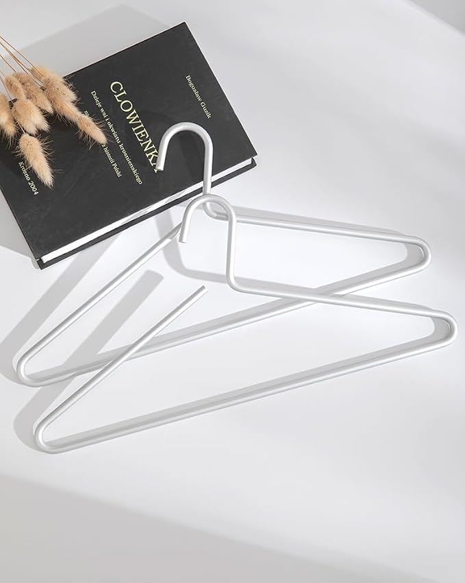 Premium Matte Silvery Aluminum Coat Hangers 10 Piece Set, 16.5” Extra Smooth & Durable Metal Shirt Dress Hanger,Aluminum Alloy Hanger,Clothing Support,Clothing Hang - Image 5