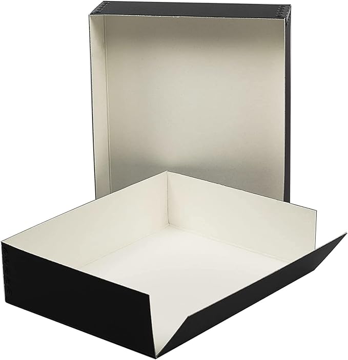Lineco Museum Archival Storage Box, Drop Front, 8.75x10.75x3 in, Black | Acid-Free with Metal Edge, Preserves Picture Longevity, Organize Photos, Newspapers, Prints, Documents, Crafts, DIY - Image 6