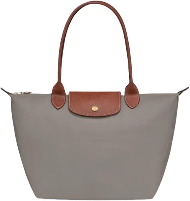 Women's Nylon Tote Bag, Large Capacity Waterproof Shoulder Bags, Spacious Handbag with Metal Zipper & Compartments by Unknown