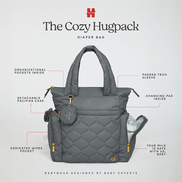 HUGGIES unisex-adult Cozy Hugpack Tote Diaper Bag - Image 5