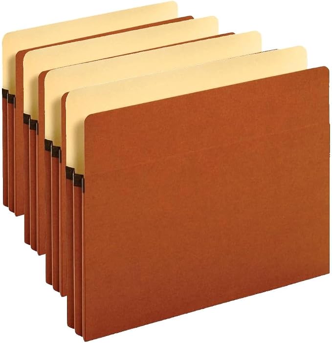 Pendaflex File Pockets, 1.75 Inch Expansion, Brown, Letter, 25 per Box (1514C-OX) (Pack of 4) by TOPSProducts