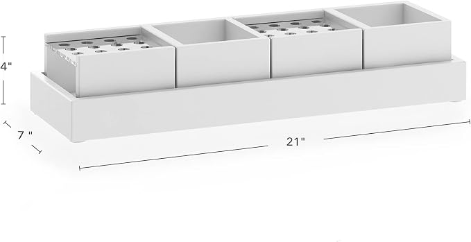 Martha Stewart Crafting Kids' Accessory Tray - Linen White: Wooden Paintbrush Storage with 4 Compartments, Crayon Marker and Pencil Organizer for Desk - Image 2