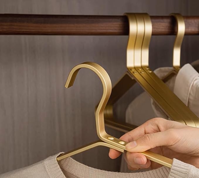 Premium Matte Gold Aluminum Coat Hangers 90 Piece Set, 16.5” Extra Smooth & Durable Metal Shirt Dress Hanger,Aluminum Alloy Hanger,Clothing Support,Clothing Hang - Image 3