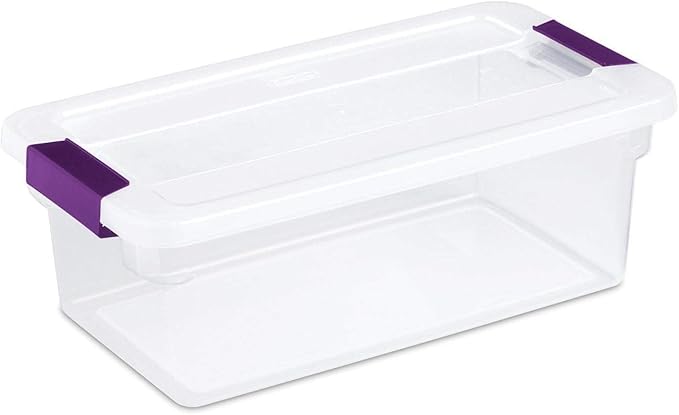 Sterilite 6 Qt Clearview Latch Storage Box, Stackable Bin with Latching Lid, Plastic Container to Organize Shoes in Closet, Clear Base, Lid, 12-Pack - Image 10