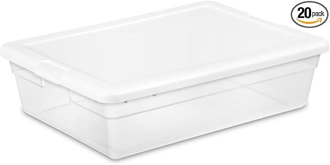 Sterilite Storage Box, Stackable Plastic Container Home Organizer, 28 Qt(20 Pack) by Sterilite