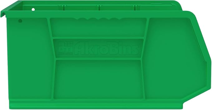 Akro-Mils 30250 AkroBins Plastic Storage Bins, 15"x16"x7", Green, 6-Pack | Space-Saving Stackable Bins for Garage, Pantry, Craft Organization - Image 4