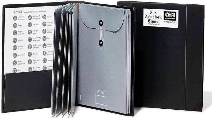 Savor | Edición Actualizada 2025 El Folio® Organizador de Documentos en Español| 17 millones de me Gusta en TikTok | Carpeta de Emergencia para Acta de Nacimiento, Tarjeta de Seguro Social, Pasaporte by Savor