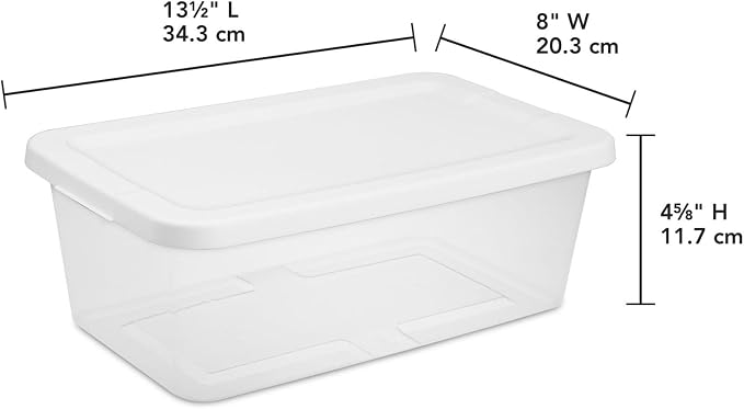 20-Pack 6 Qt Clear Plastic storage bins with lids, Stackable Organizer | Clear durable plastic shoe boxes neatly in closets, shelves & cabinets. 6 qt storage bins for home, kitchen & office. - Image 6