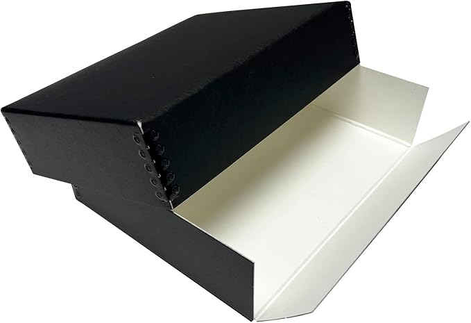 Lineco Drop Front Archival Storage Box, 9.25x11.75x3 in, Black, 2 Pack | Acid-Free with Metal Edge, Preserves Picture Longevity, Organize Photos, Newspapers, Prints, Documents, Crafts, DIY - Image 9