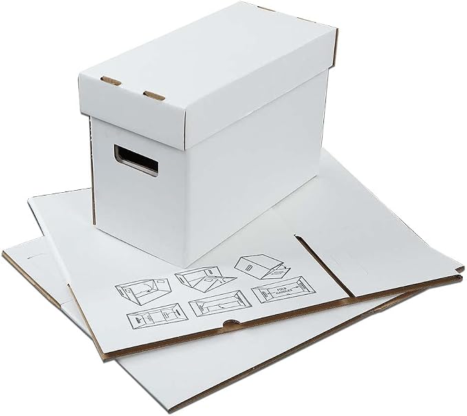 ANDPLAY 10 Pcs Comic Books Storage Boxes With Lids Short Holds 150-175 Stackable Durable Archive White Comic Book Storage - Image 4